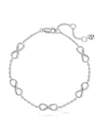 DEVATA Infinity Chain Bracelet in Rhodium Plated Sterling Silver
