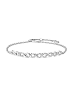 Infinity Chain Bracelet in Rhodium Plated Sterling Silver