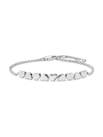 Sweet Heart Chain Bracelet in Rhodium Plated Sterling Silver