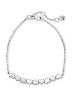 Sweet Heart Chain Bracelet in Rhodium Plated Sterling Silver