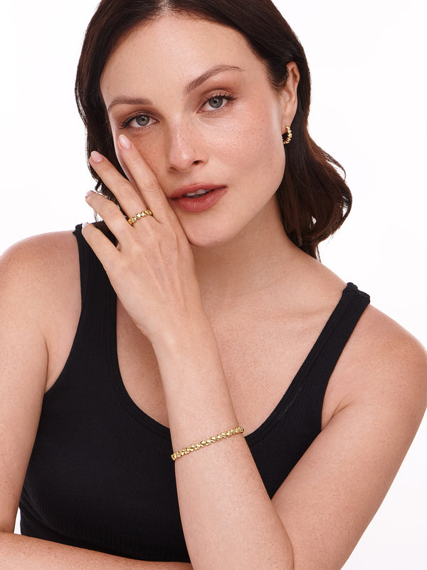 Sweet Heart Eternity Bangle Bracelet