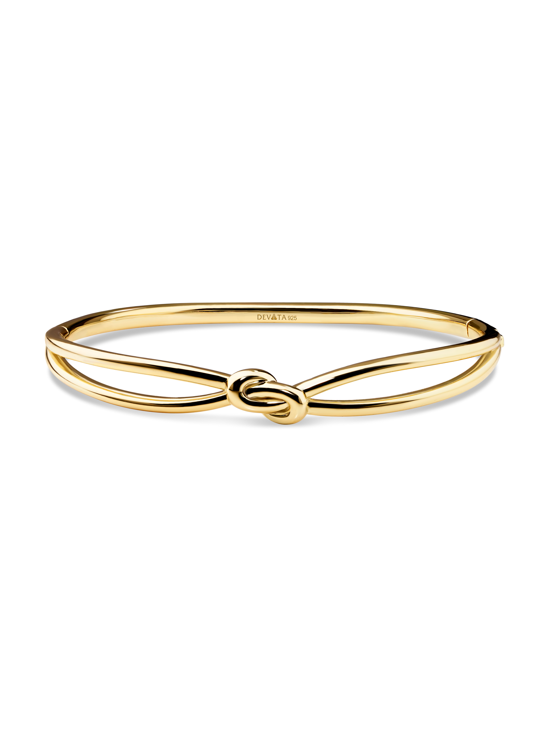 Love Knot Bangle Bracelet in Gold Plated Sterling Silver#gold-plated