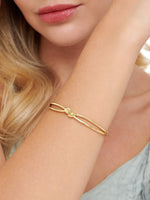 Love Knot Bangle Bracelet in Gold Plated Sterling Silver