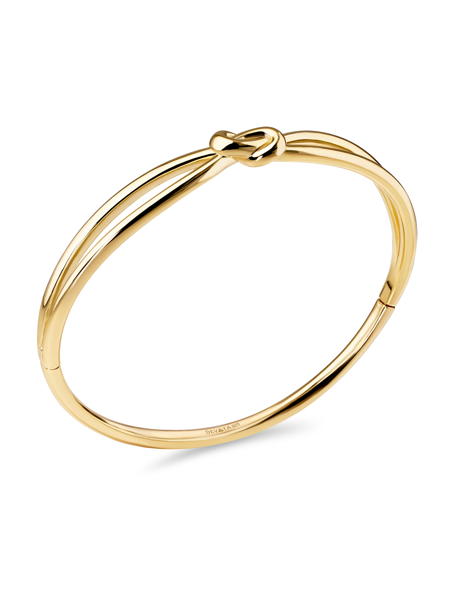 Love Knot Bangle Bracelet in Gold Plated Sterling Silver