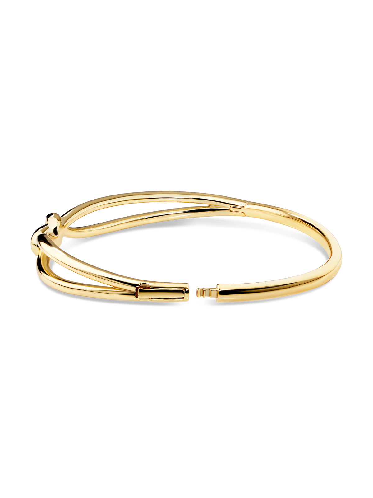 Love Knot Bangle Bracelet in Gold Plated Sterling Silver
