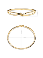Love Knot Bangle Bracelet in Gold Plated Sterling Silver