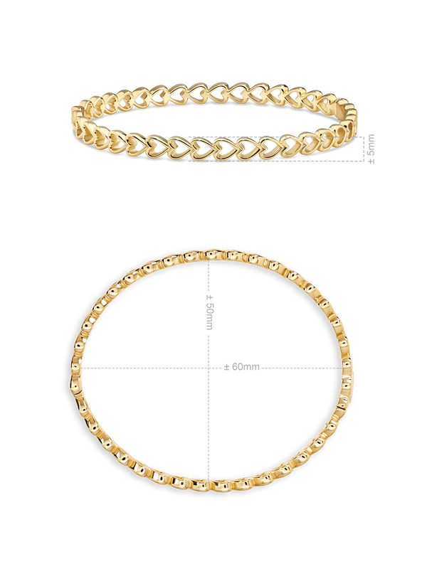 Open Heart Bangle Bracelet