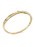 Love Knot Bangle Bracelet in Gold Plated Sterling Silver