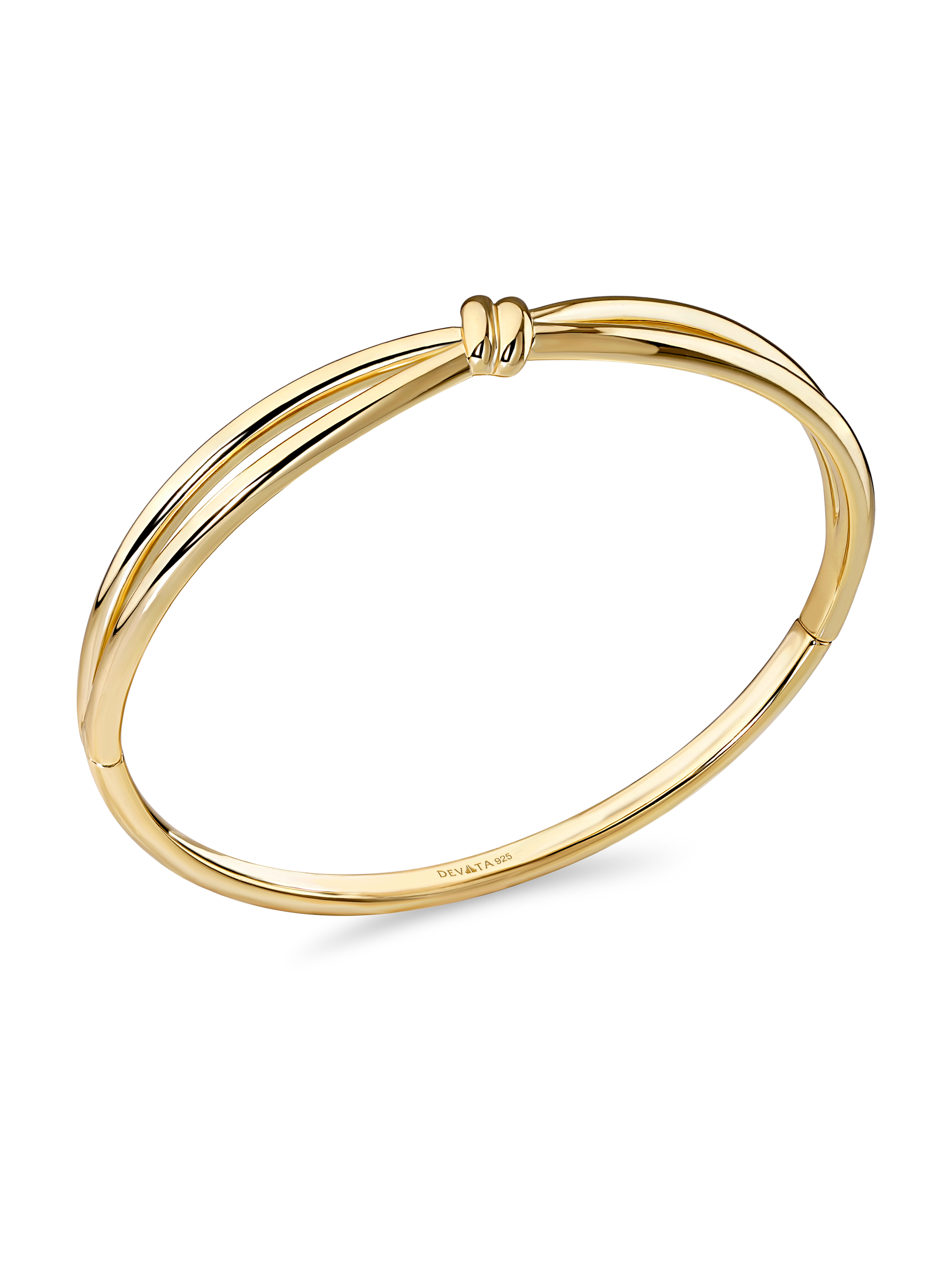 Love Knot Bangle Bracelet in Gold Plated Sterling Silver