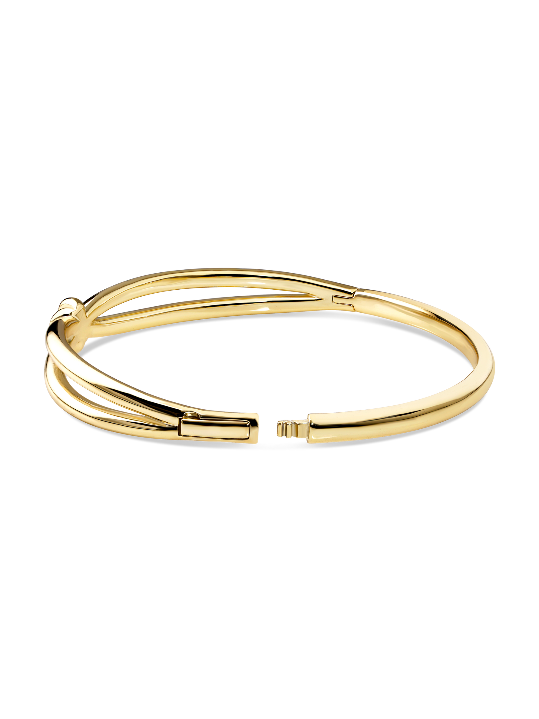 Love Knot Bangle Bracelet in Gold Plated Sterling Silver