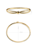Love Knot Bangle Bracelet in Gold Plated Sterling Silver