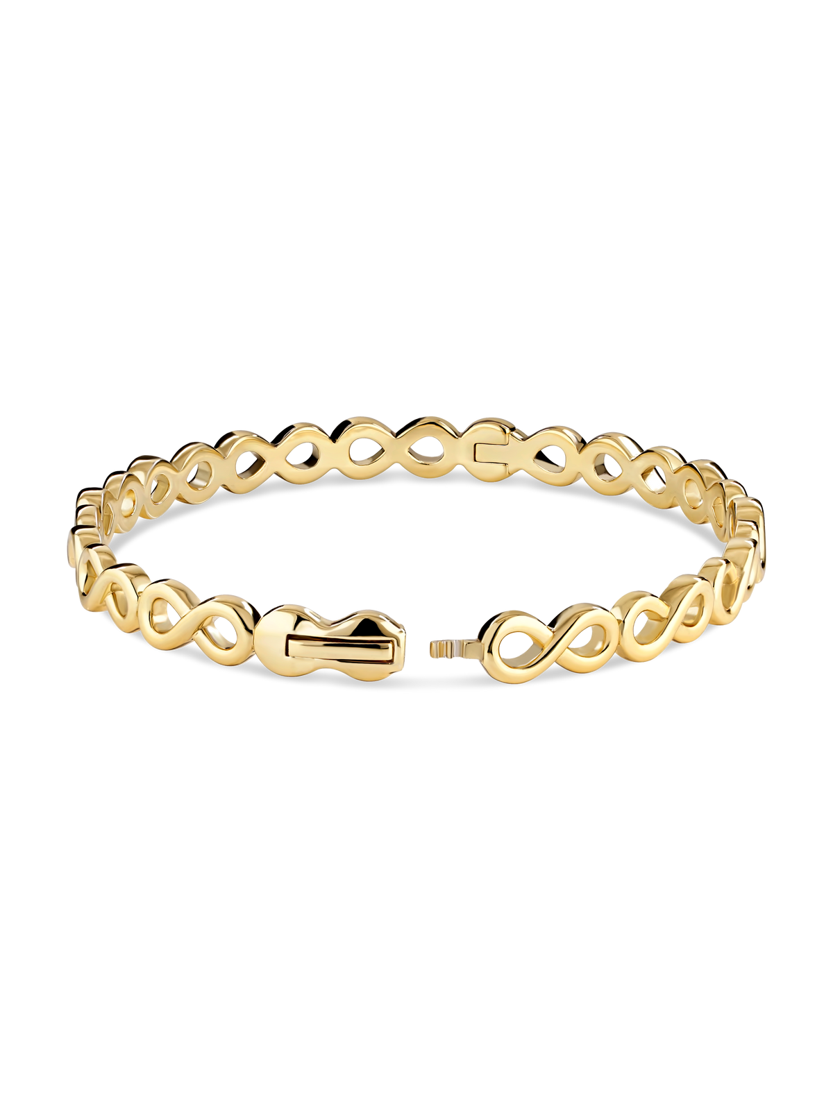 DEVATA Infinity Bangle Bracelet in Gold Plated Sterling Silver