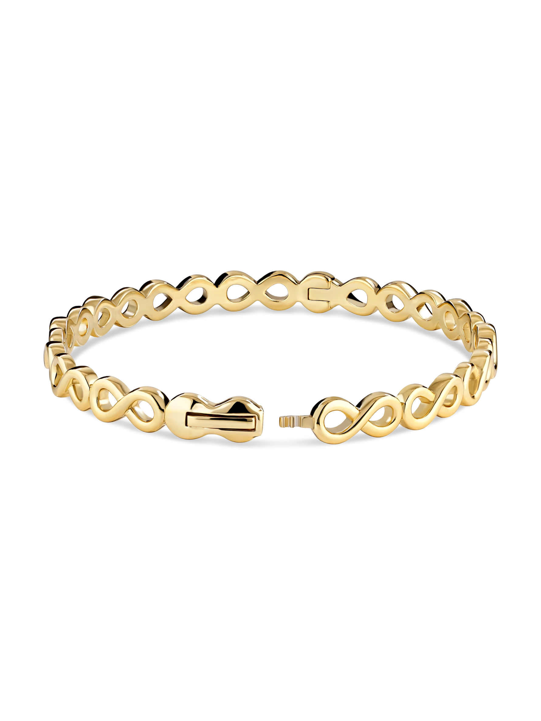 DEVATA Infinity Bangle Bracelet in Gold Plated Sterling Silver