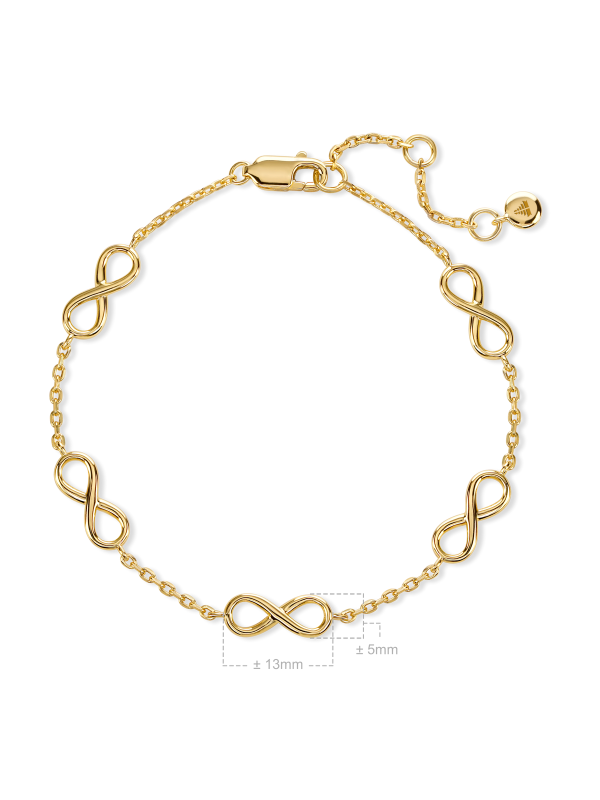 DEVATA Infinity Chain Bracelet in Gold Plated Sterling Silver