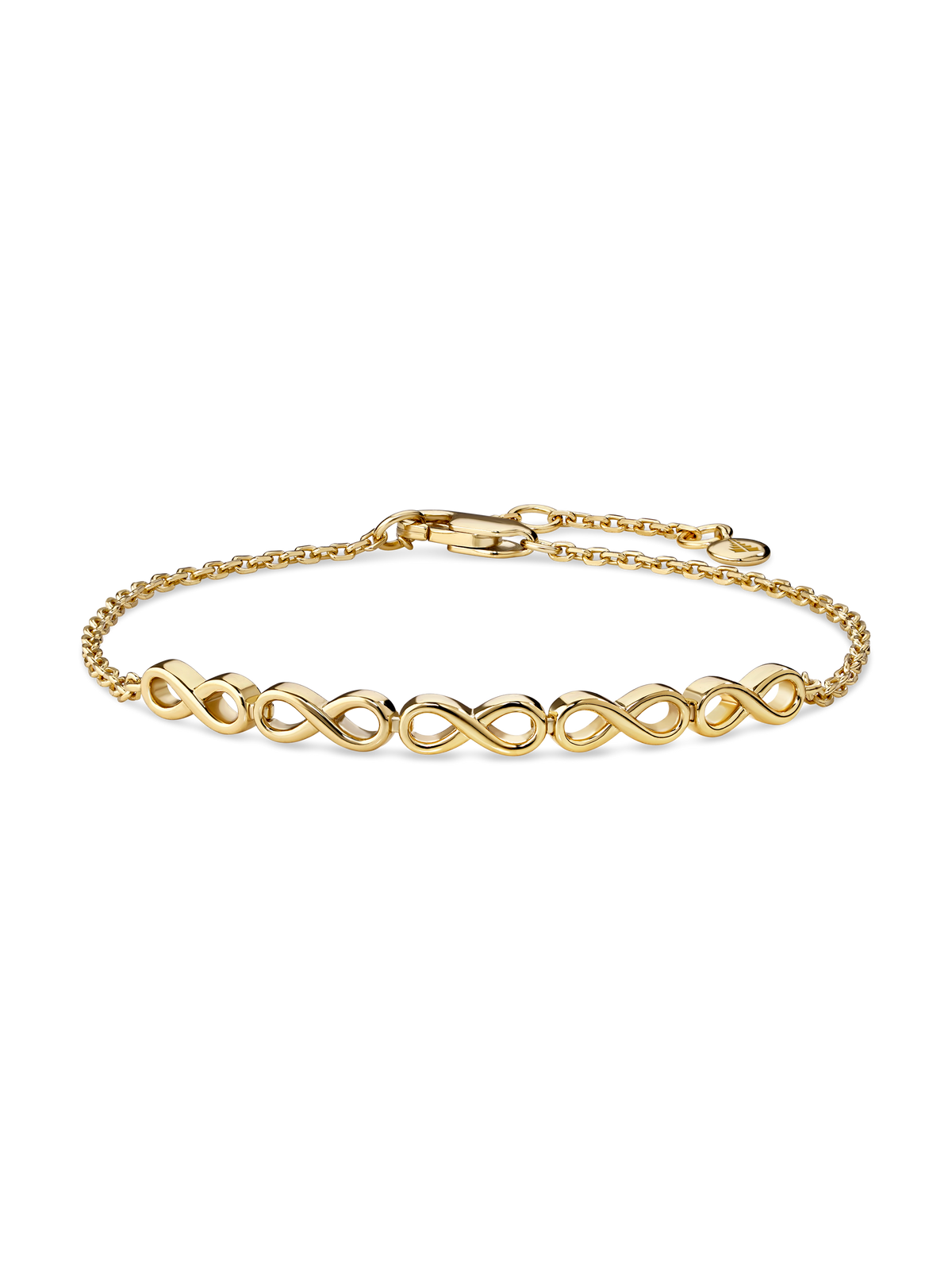 Infinity Chain Bracelet in Gold Plated Sterling Silver