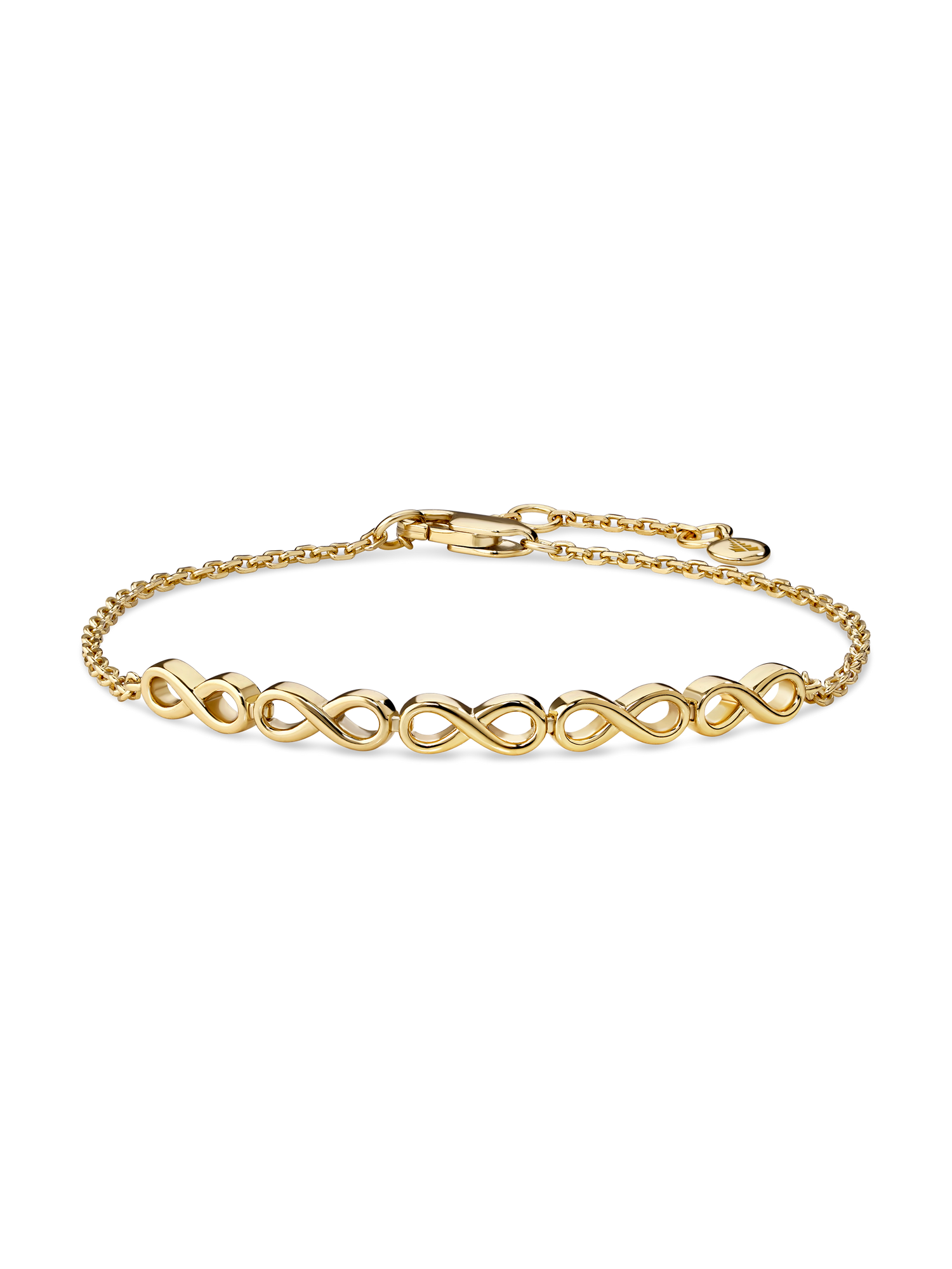Infinity Chain Bracelet in Gold Plated Sterling Silver