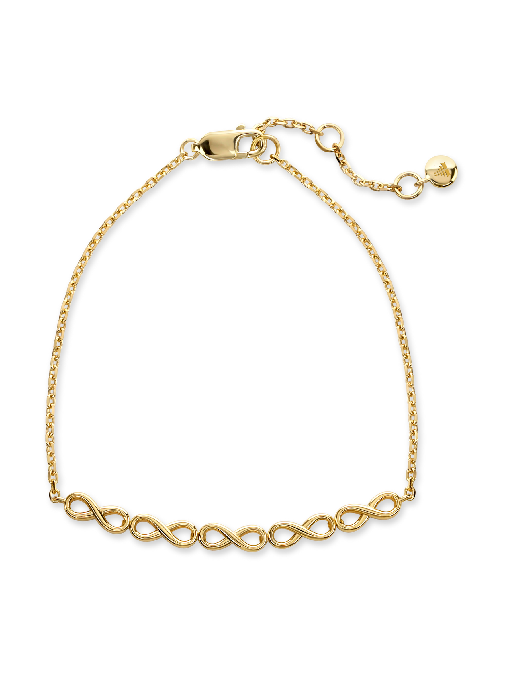 Infinity Chain Bracelet in Gold Plated Sterling Silver