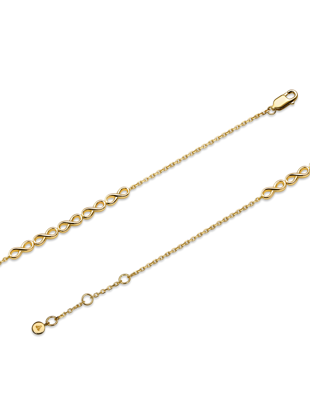 Infinity Chain Bracelet in Gold Plated Sterling Silver