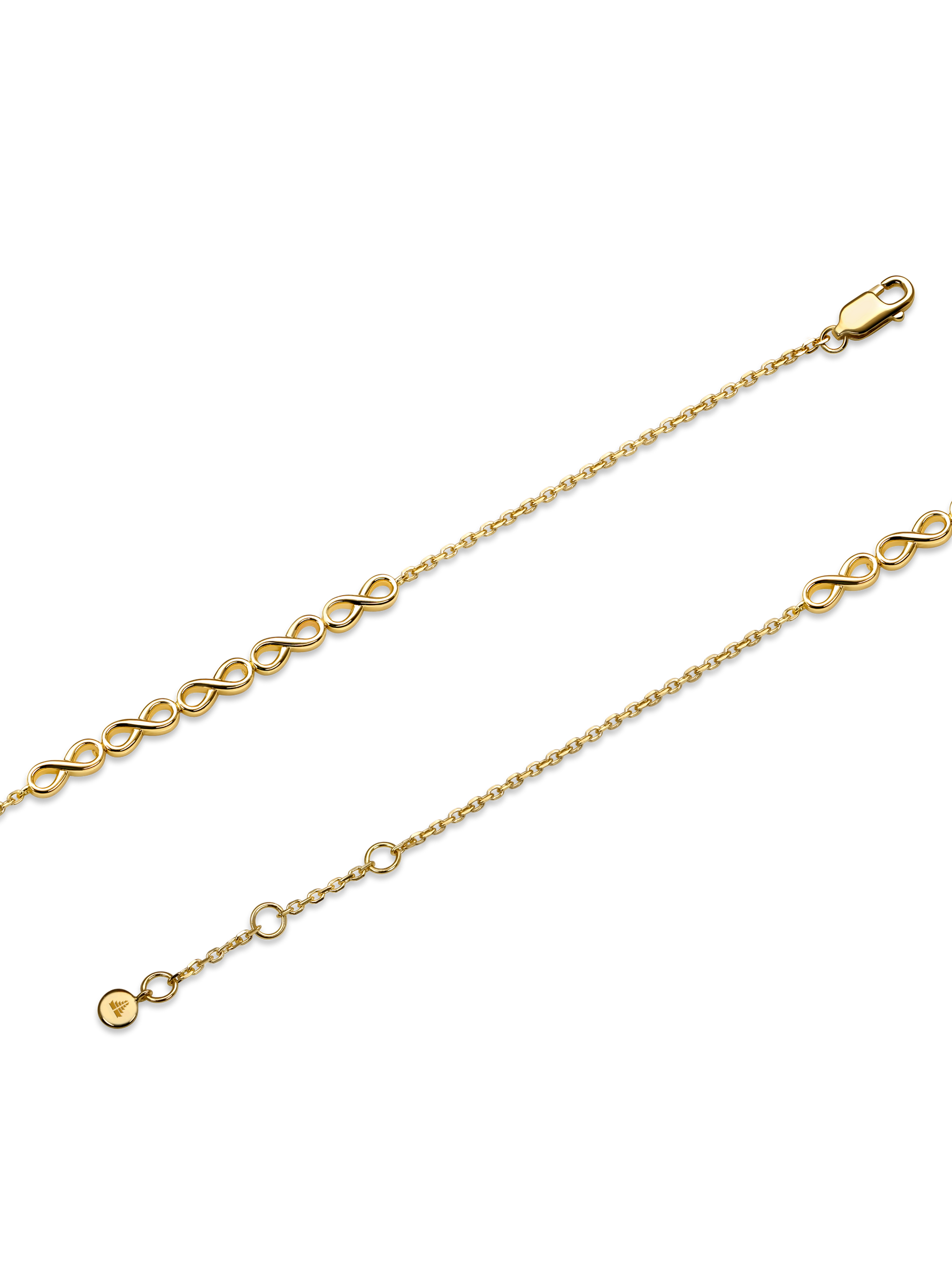 Infinity Chain Bracelet in Gold Plated Sterling Silver