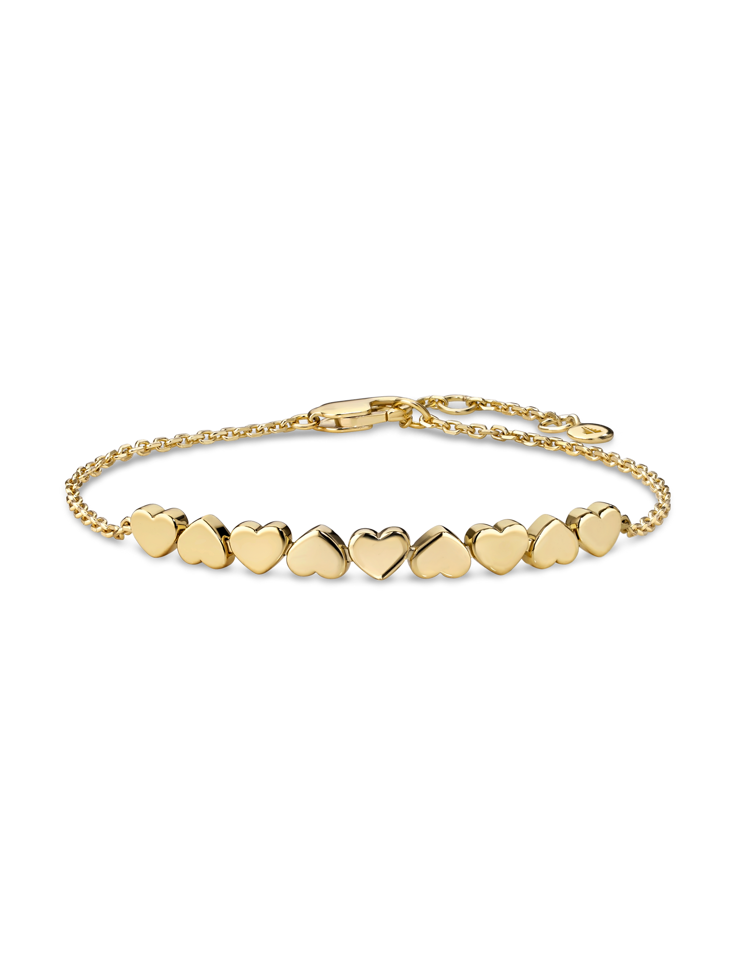 Sweet Heart Chain Bracelet in Gold Plated Sterling Silver