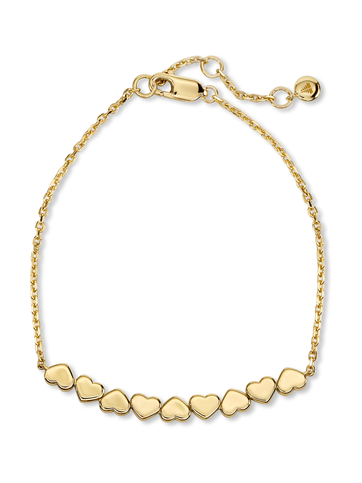 Sweet Heart Chain Bracelet in Gold Plated Sterling Silver