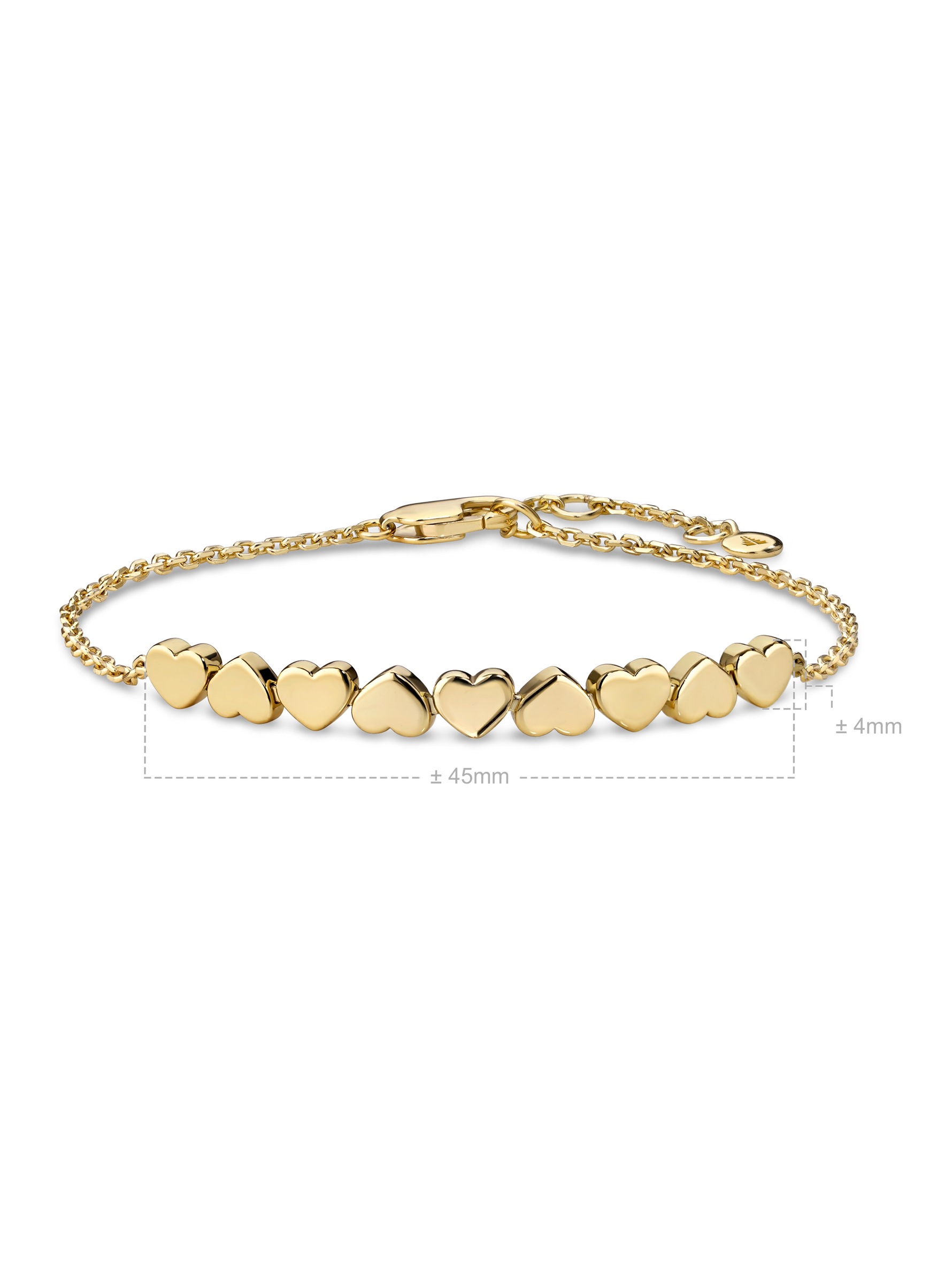 Sweet Heart Chain Bracelet in Gold Plated Sterling Silver