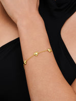 Heart Chain Bracelet in Gold Plated Sterling Silver
