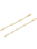 Heart Chain Bracelet in Gold Plated Sterling Silver