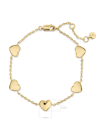 Heart Chain Bracelet in Gold Plated Sterling Silver