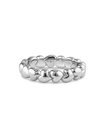 DEVATA Sweet Heart Eternity Band Ring in Rhodium Plated Sterling Silver