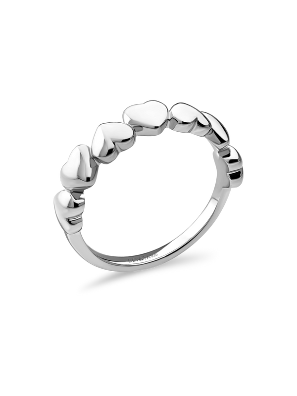 Sweet Heart Ring in Rhodium Plated Sterling Silver