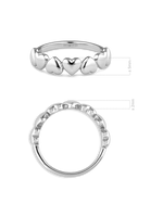 DEVATA Sweet Heart Ring in Rhodium Plated Sterling Silver