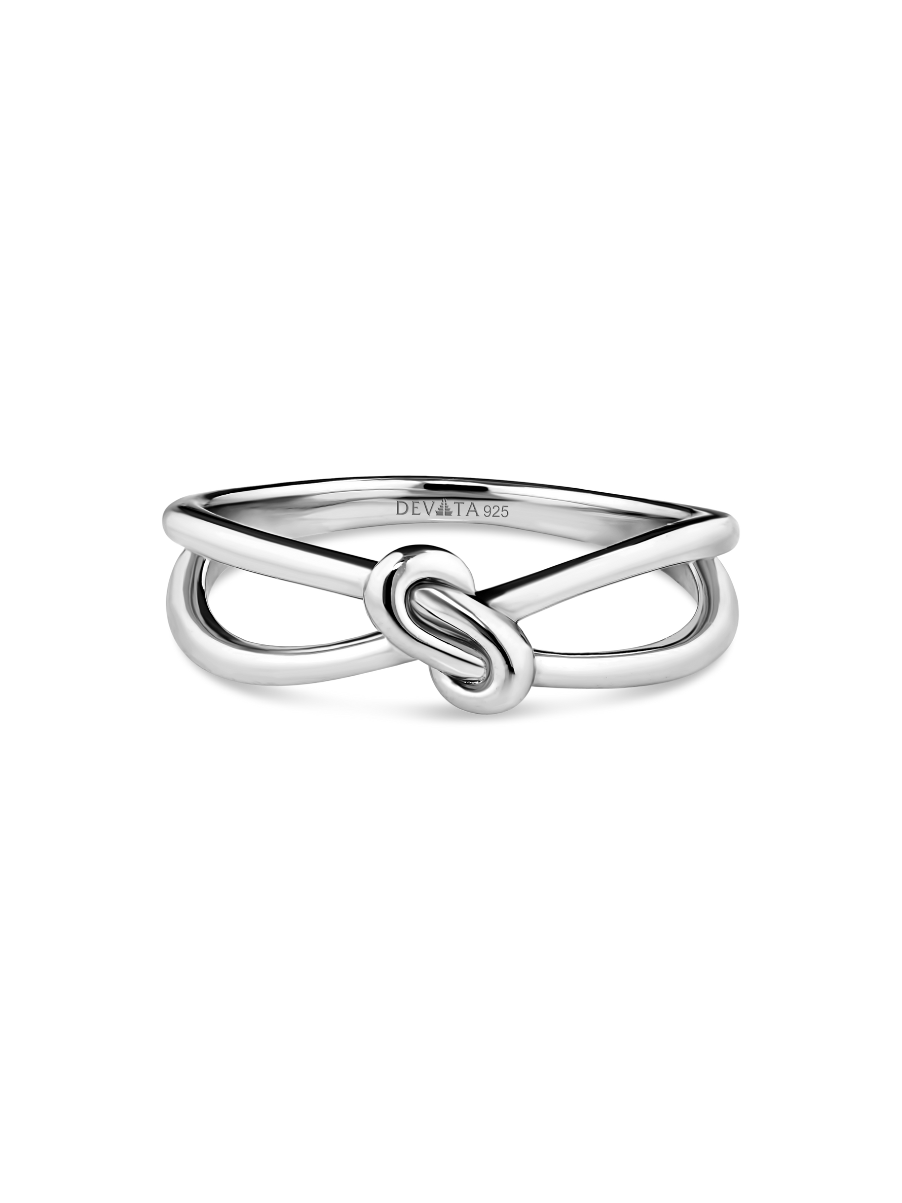 Love Knot Ring in Rhodium Plated Sterling Silver