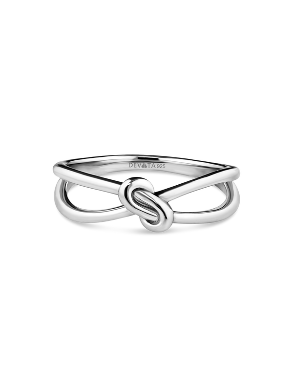 Love Knot Ring in Rhodium Plated Sterling Silver