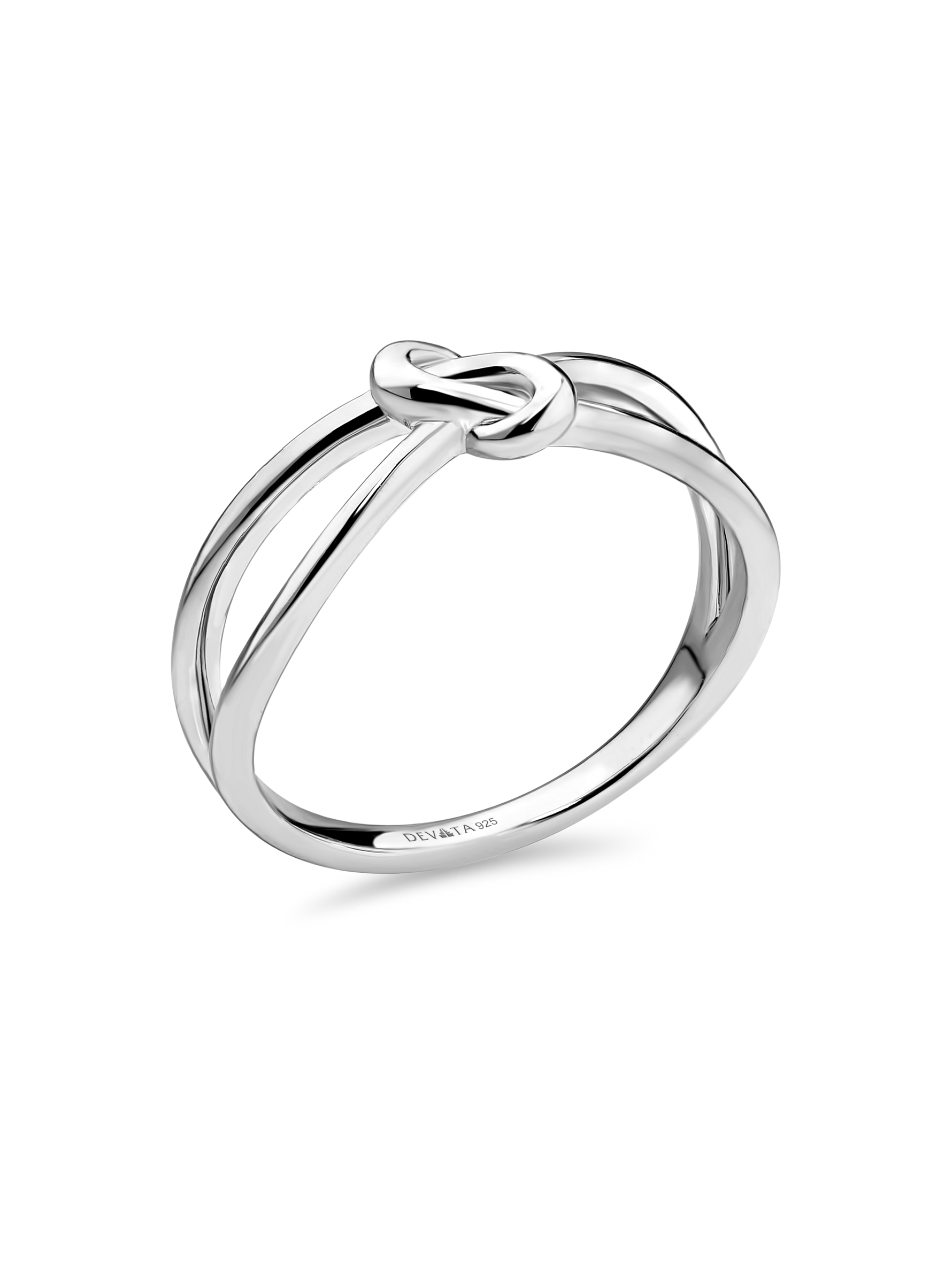 Love Knot Ring in Rhodium Plated Sterling Silver