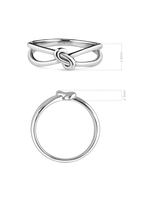 Love Knot Ring in Rhodium Plated Sterling Silver