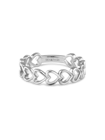 DEVATA Open Heart Ring in Rhodium Plated Sterling Silver