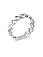 DEVATA Open Heart Ring in Rhodium Plated Sterling Silver