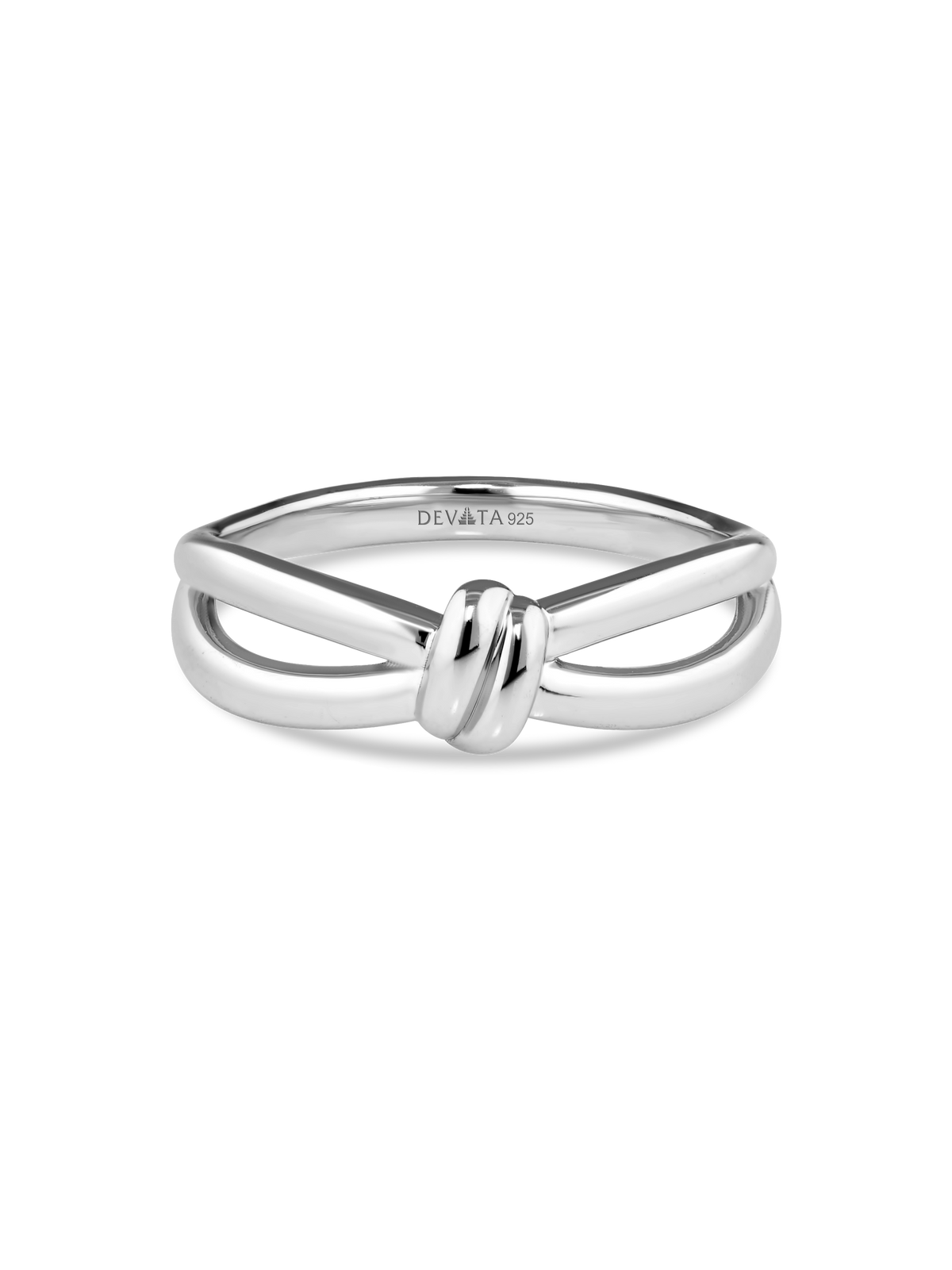 Love Knot Ring in Rhodium Plated Sterling Silver