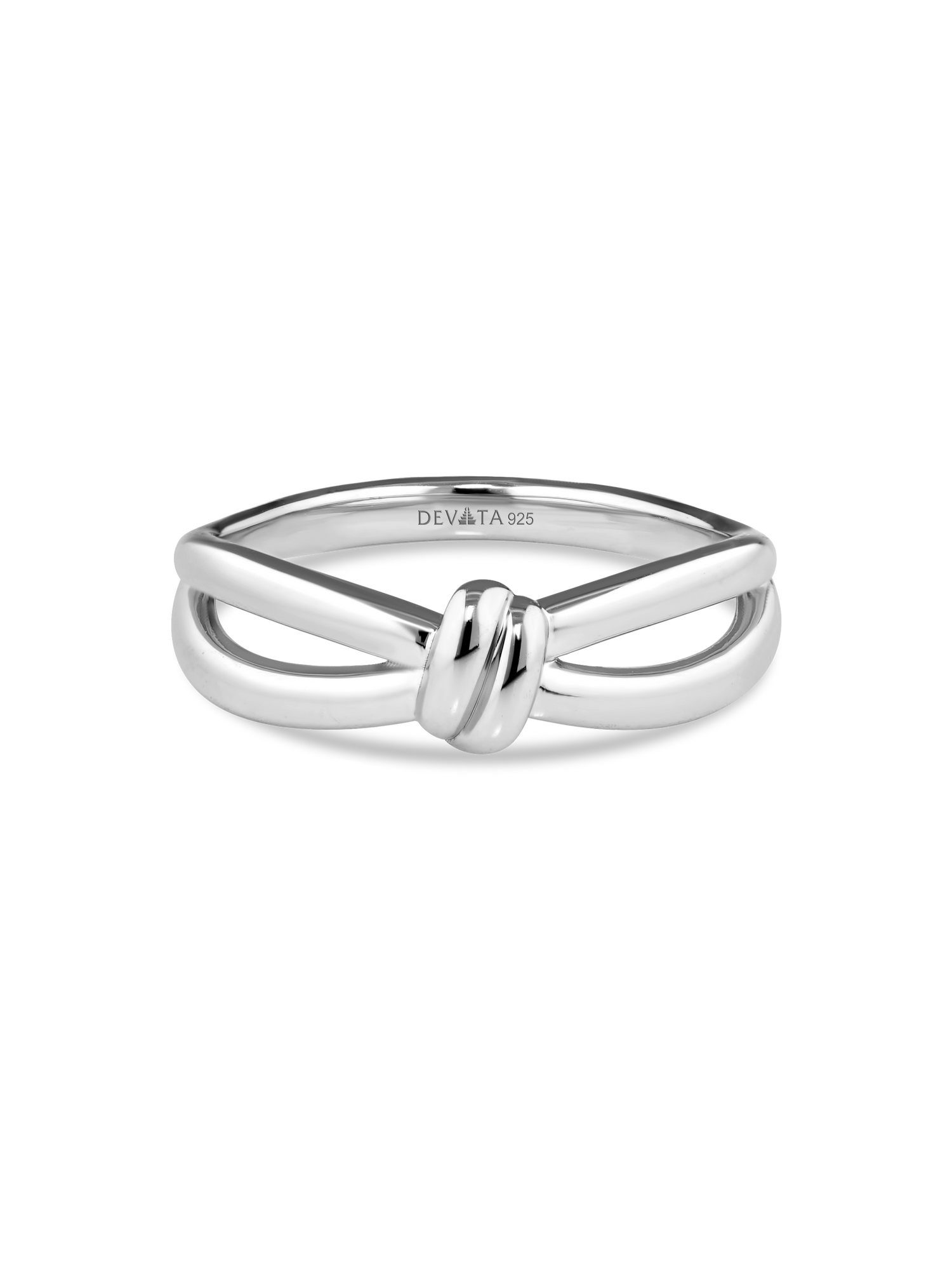 Love Knot Ring in Rhodium Plated Sterling Silver