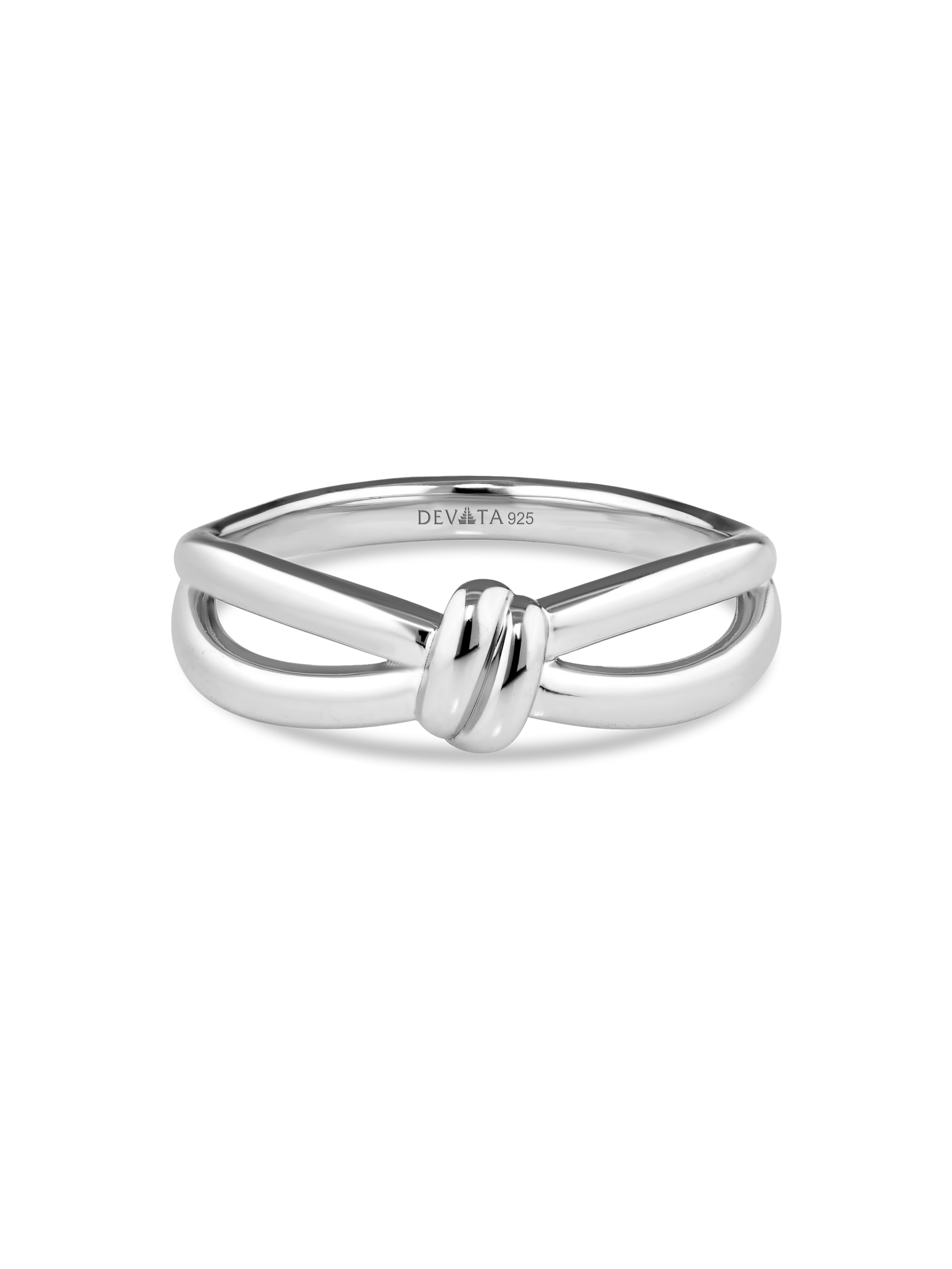 Love Knot Ring in Rhodium Plated Sterling Silver