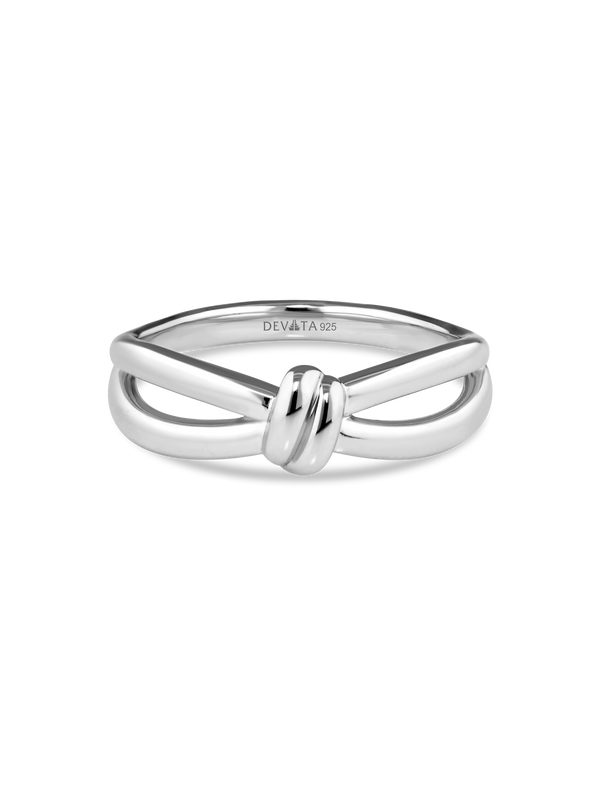 Love Knot Ring in Rhodium Plated Sterling Silver