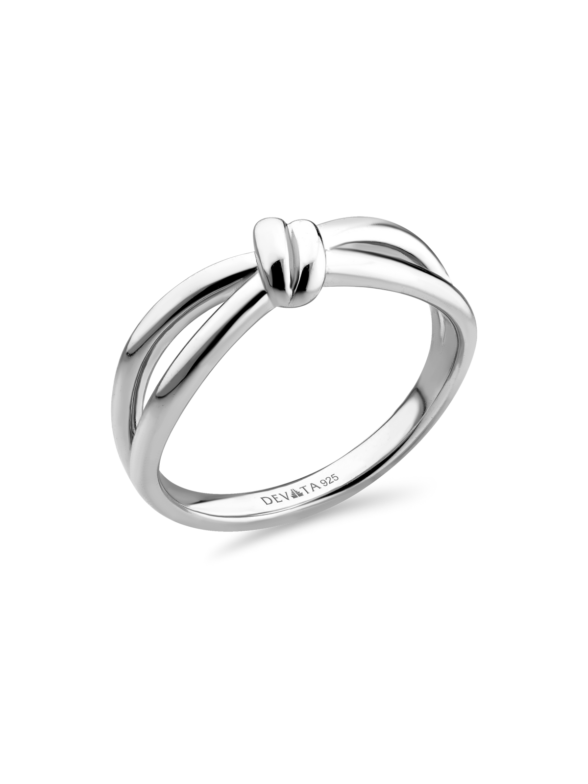 Love Knot Ring in Rhodium Plated Sterling Silver