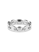 DEVATA Mariner Link Ring in Rhodium Plated Sterling Silver