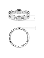 DEVATA Mariner Link Ring in Rhodium Plated Sterling Silver