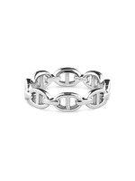 DEVATA Mariner Link Ring in Rhodium Plated Sterling Silver