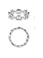 DEVATA Mariner Link Ring in Rhodium Plated Sterling Silver