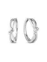 Love Knot Hoop Earrings in Rhodium Plated Sterling Silver