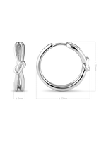 Love Knot Hoop Earrings in Rhodium Plated Sterling Silver