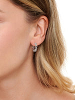 Open Heart Hoop Earrings in Rhodium Plated Sterling Silver
